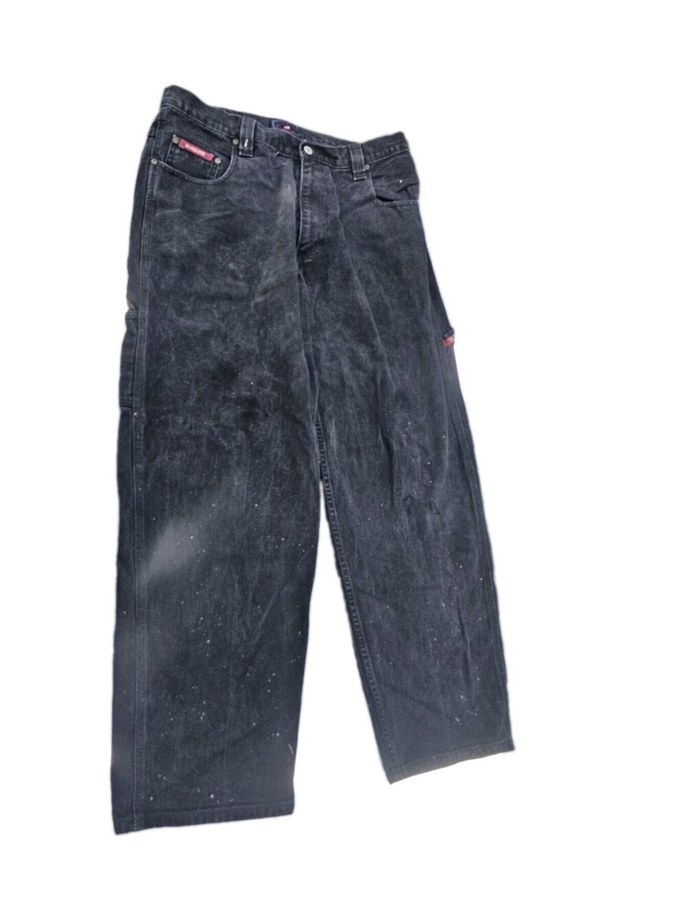 US Polo Assn Baggy Carpenter Jeans Mens 38x32 Black Skater Y2k Black Hammer Loop